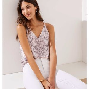 LOFT snake print v-neck camisole